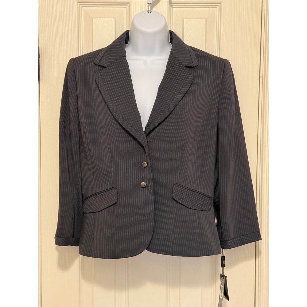 Tahari by Arthur Levine Blazer Sz 10 Gray Pinstripe, Career Suit NWT